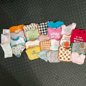 Baby Girl Bibs and Burp Cloths